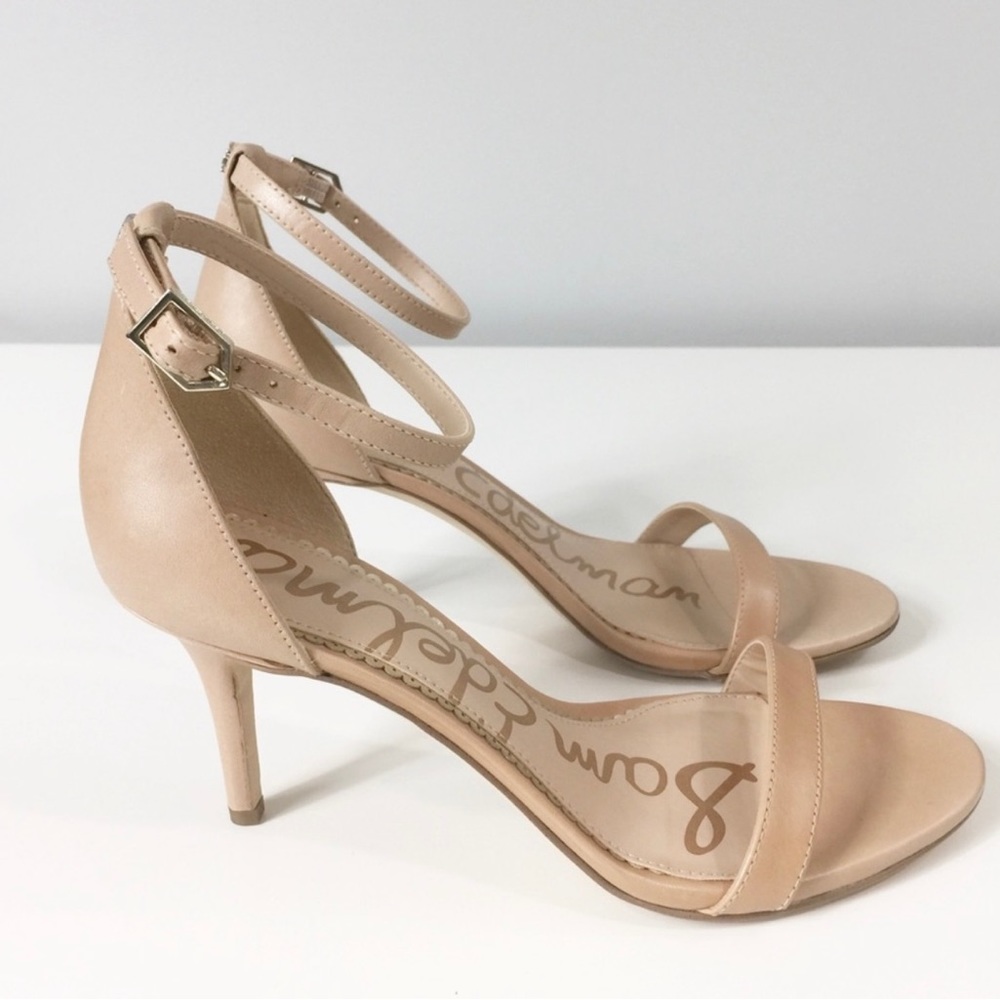 Sam Edelman Patti Nude leather Heel Sandals Size 7.5